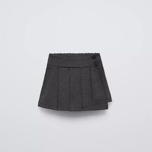 Zara Black Textured Pleated Mini Skirt